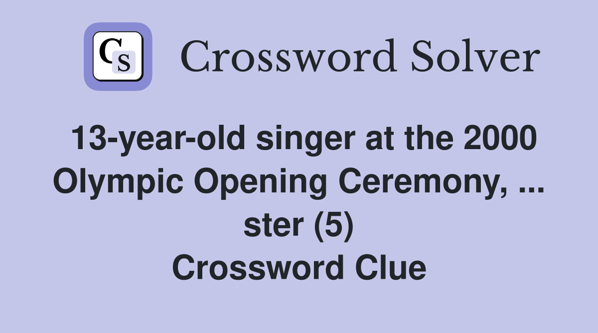 13yearold singer at the 2000 Olympic Opening Ceremony, ster (5